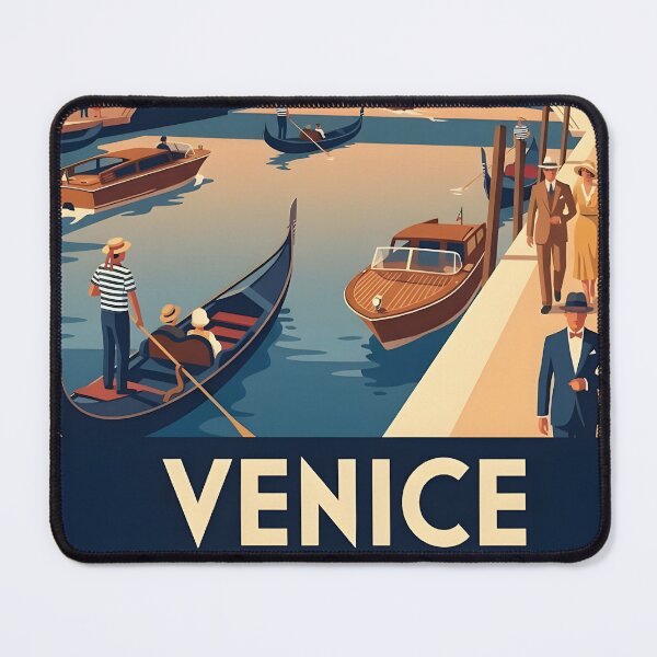 Item preview, Vintage Art Deco Venice Poster designed and sold by ArtByKendo.