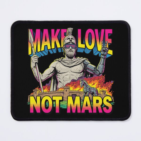Item preview, Achilles Make Love Not Mars - Retro Futuristic Greek Myth designed and sold by Virtualstars.