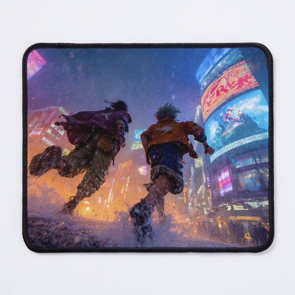 Item preview, Rainy Neon Clash – Super Saiyan vs Street Fighter Epic Battle designed and sold by EK-World.
