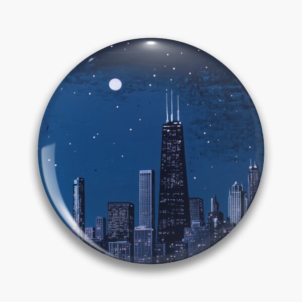 Item preview, Chicago Skyline – Minimalist Starry Winter Night designed and sold by SkylineVistas Designs.