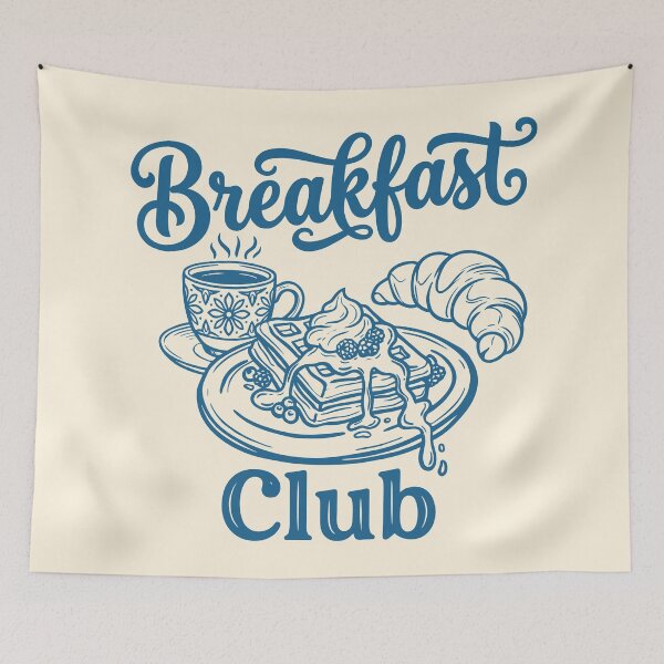 Item preview, Breakfast Club Coffee Croissant Waffle Retro designed and sold by Y-Vibes.