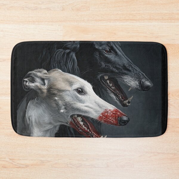 Item preview, Black and White Sighthounds with Blood-Red Muzzles designed and sold by Shannon Hilson.