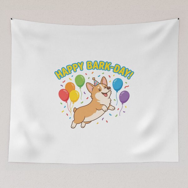 Item preview, Happy Bark-Day Corgi Playful Cartoon Vector designed and sold by chattsuede.
