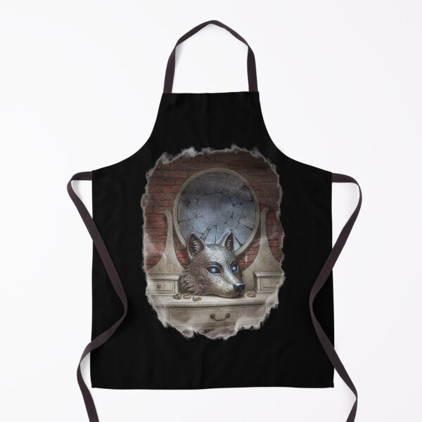 Item preview, Silver Wolf Mask Glowing Blue Eyes Broken Mirror Vanity – Dark Gothic Fantasy Art designed and sold by DarkRomanceMom.