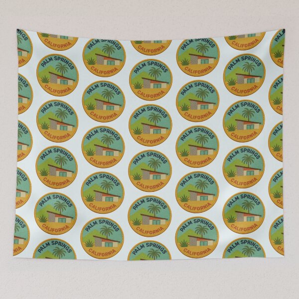 Item preview, Palm Springs Patch with Mid Century House designed and sold by Jeffsredbubble.
