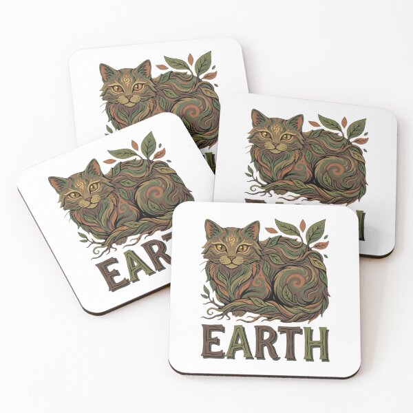 Item preview, Earth Elemental Cat Mystical Forest Organic designed and sold by chattsuede.