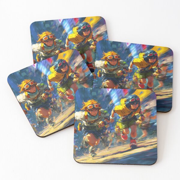 Item preview, Neon Rain Chase – Cyberpunk Runners in Blurry City designed and sold by EK-World.