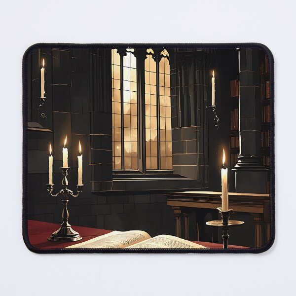 Item preview, Candlelit Cathedral Window – Gothic Scholar Dark Academia Art designed and sold by semenol.