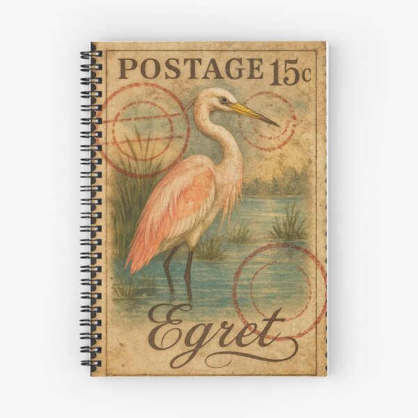 Item preview, Egret Elegance – Vintage Stamp Tribute to Nature’s Grace designed and sold by ForeverPrintsOK.