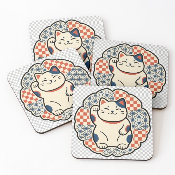 Item preview, Ukiyo-e Maneki Neko Lucky Cat Japanese Woodblock Style designed and sold by RetroJapanCo.