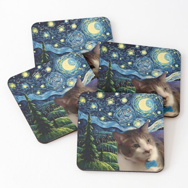 Item preview, Muzzy The Cat Starry Night designed and sold by Myra365Art.