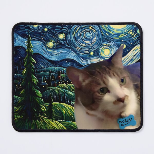Item preview, Muzzy The Cat Starry Night designed and sold by Myra365Art.