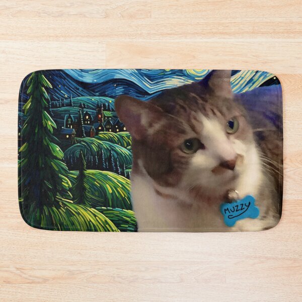 Item preview, Muzzy The Cat Starry Night designed and sold by Myra365Art.