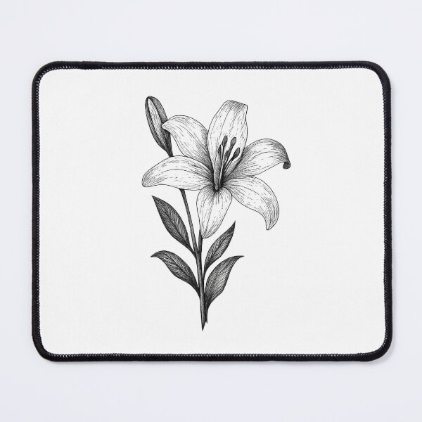 Item preview, Botanical Grace – Hand-Drawn Lily Illustration designed and sold by Joyfulfabric.