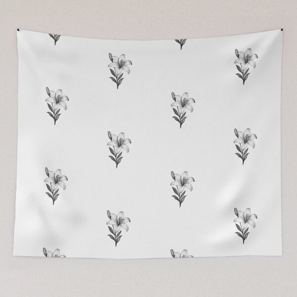 Item preview, Botanical Grace – Hand-Drawn Lily Illustration designed and sold by Joyfulfabric.
