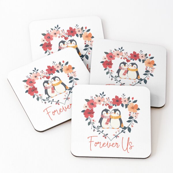 Item preview, Adorable Penguin Couple with Heart Flower Crown – Kawaii Romantic Art designed and sold by MarWachaN.