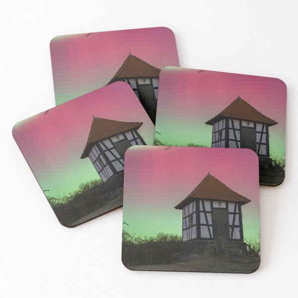 Item preview, Aurora Borealis behind half-timbered houses designed and sold by @dovahkiin42.