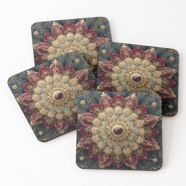 Item preview, Jewel Mandala – Teal & Ruby Ornamental Luxury designed and sold by EK-World.
