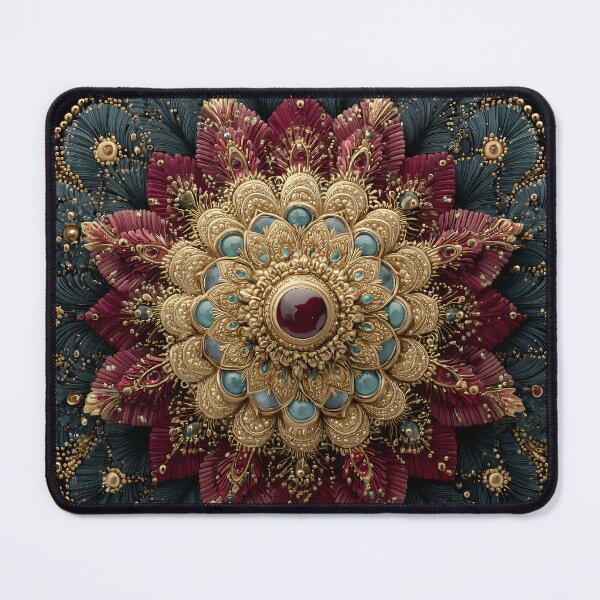 Item preview, Jewel Mandala – Teal & Ruby Ornamental Luxury designed and sold by EK-World.