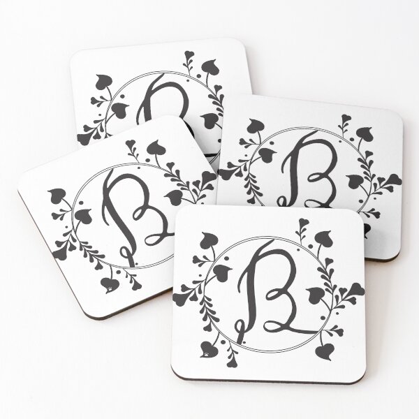 Item preview, B Monogram of hearts and letters in a vine designed and sold by KathyRHuff.