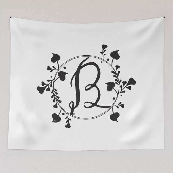 Item preview, B Monogram of hearts and letters in a vine designed and sold by KathyRHuff.