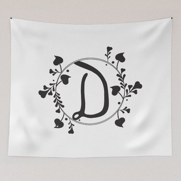 Item preview, D Monogram of hearts and letters in a vine designed and sold by KathyRHuff.