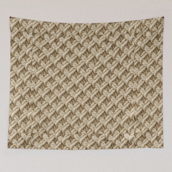 Item preview, Beige Macramé Knot Pattern – Minimal Boho Texture designed and sold by myforestfog.