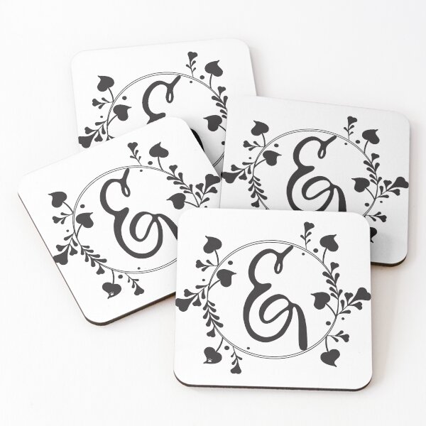 Item preview, E Monogram of hearts and letters in a vine designed and sold by KathyRHuff.