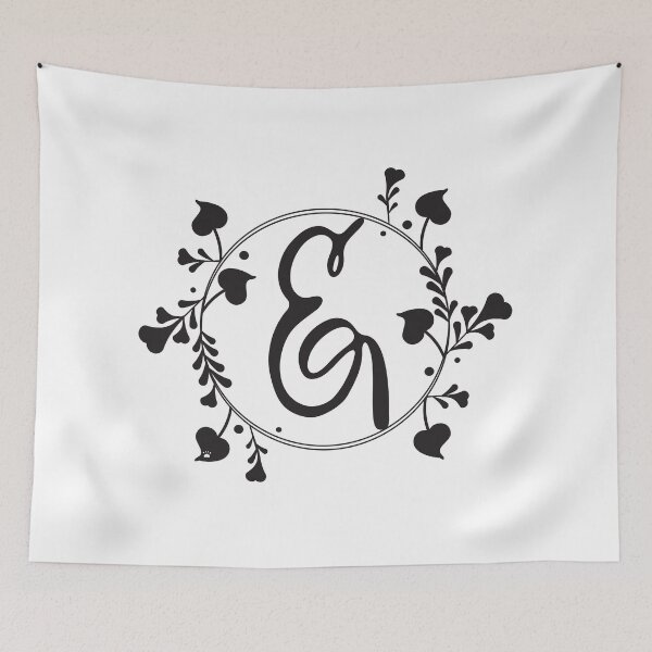 Item preview, E Monogram of hearts and letters in a vine designed and sold by KathyRHuff.