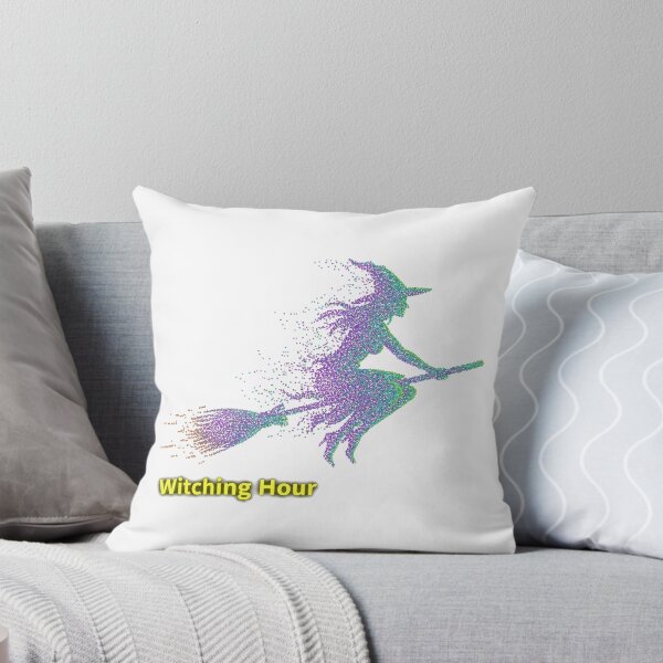 Item preview, Neo-Stipple Witch Flight - Neon Magic Broomstick Design designed and sold by Merchifyme2000.