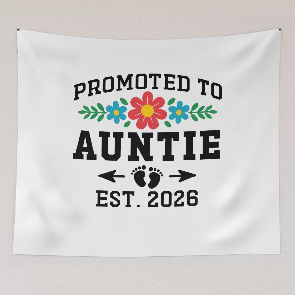 Item preview, Promoted to Auntie Est 2026 Flower Heart New Auntie 2026 Gift designed and sold by gunaone-design.
