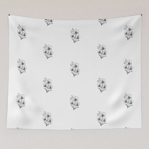 Item preview, Botanical Elegance – Hand-Drawn Orchid Illustration designed and sold by Joyfulfabric.