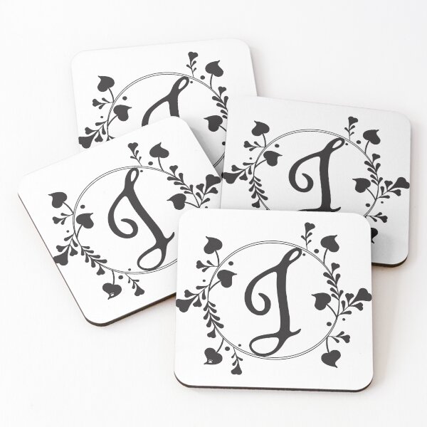 Item preview, J Monogram of hearts and letters in a vine designed and sold by KathyRHuff.