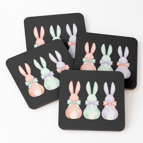 Item preview, Easter Bunnies Hand-Painted, Spring Patterns Coquette designed and sold by DesignDenDo ⭐⭐⭐⭐⭐.