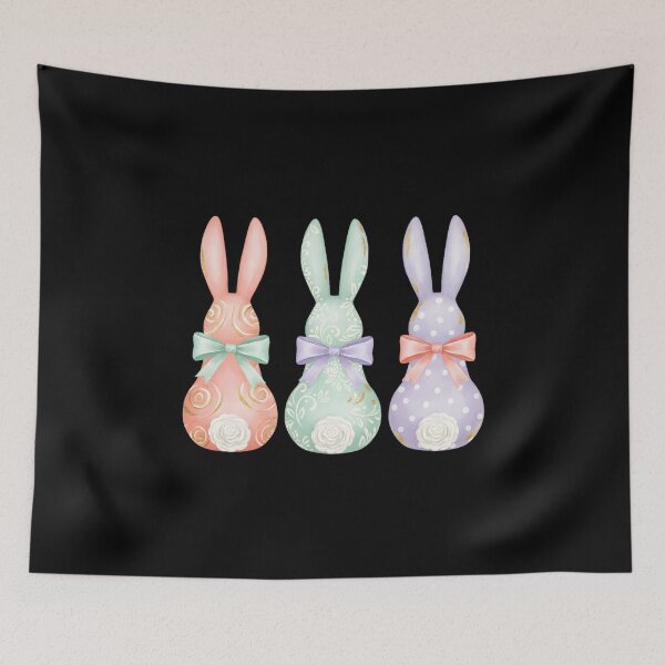 Item preview, Easter Bunnies Hand-Painted, Spring Patterns Coquette designed and sold by DesignDenDo ⭐⭐⭐⭐⭐.