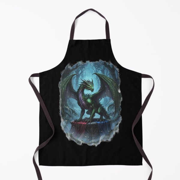 Item preview, Emerald Violet Dragon on Rune Pedestal Misty Forest Throne – Dark Fantasy Art designed and sold by DarkRomanceMom.