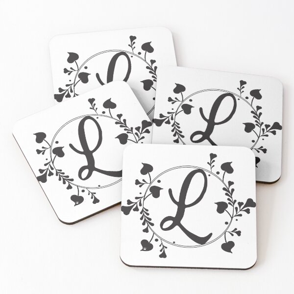 Item preview, L Monogram of hearts and letters in a vine designed and sold by KathyRHuff.