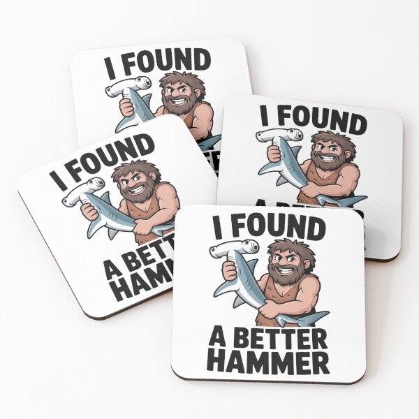 Item preview, Caveman with Shark – I Found a Better Hammer designed and sold by PRfoxy.