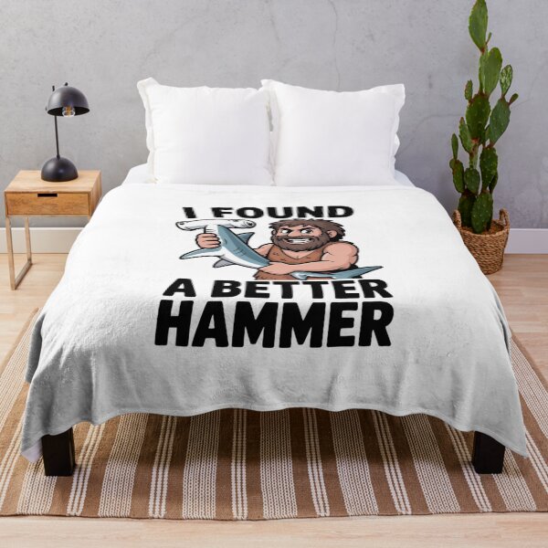 Item preview, Caveman with Shark – I Found a Better Hammer designed and sold by PRfoxy.
