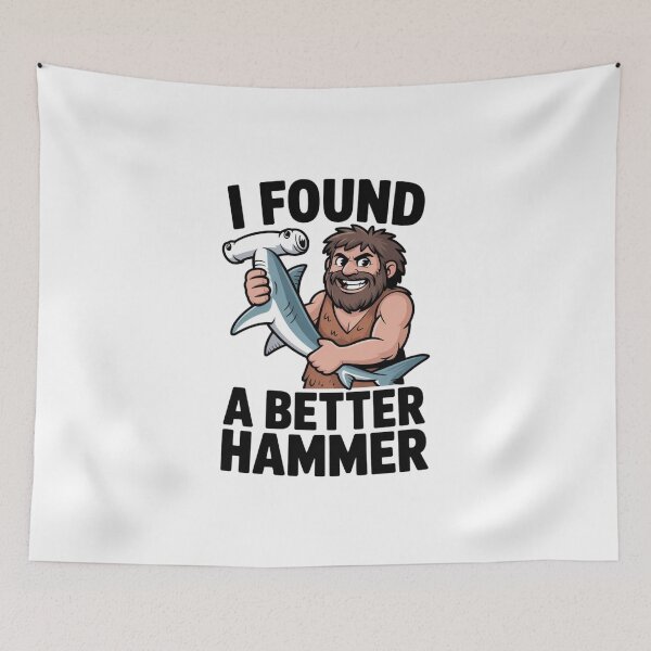 Item preview, Caveman with Shark – I Found a Better Hammer designed and sold by PRfoxy.