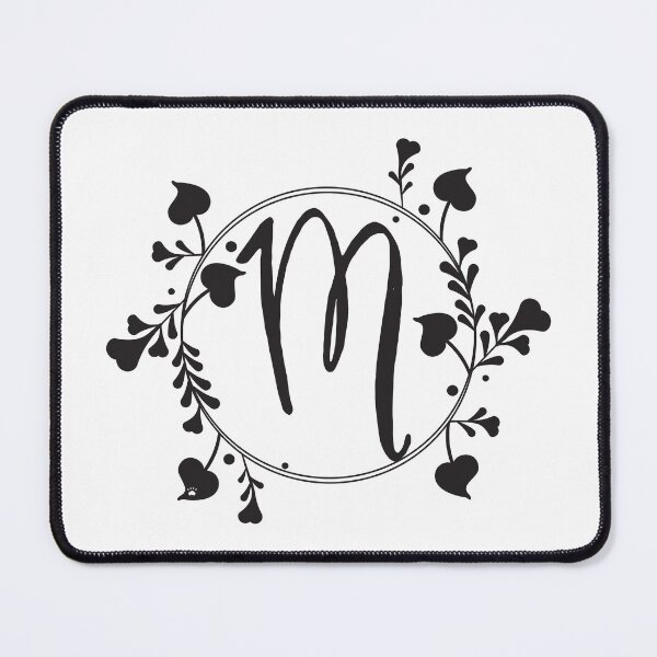 Item preview, M Monogram of hearts and letters in a vine designed and sold by KathyRHuff.