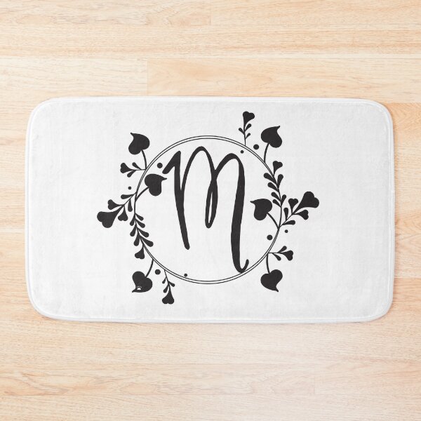 Item preview, M Monogram of hearts and letters in a vine designed and sold by KathyRHuff.
