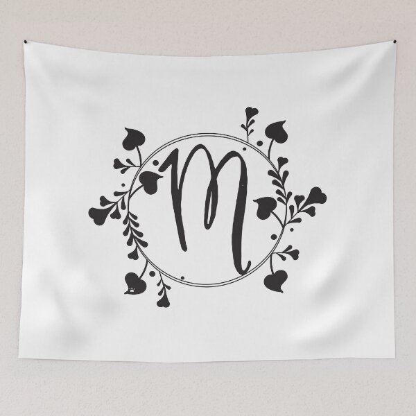 Item preview, M Monogram of hearts and letters in a vine designed and sold by KathyRHuff.