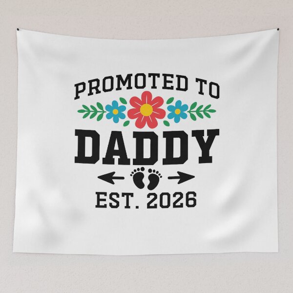 Item preview, Promoted to Daddy Est 2026 Flower Heart New Daddy 2026 Gift designed and sold by gunaone-design.