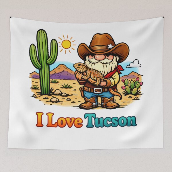 Item preview, Cowboy Gnome with Lizard – I Love Tucson Desert Art designed and sold by Moriarty's Digital Visions.