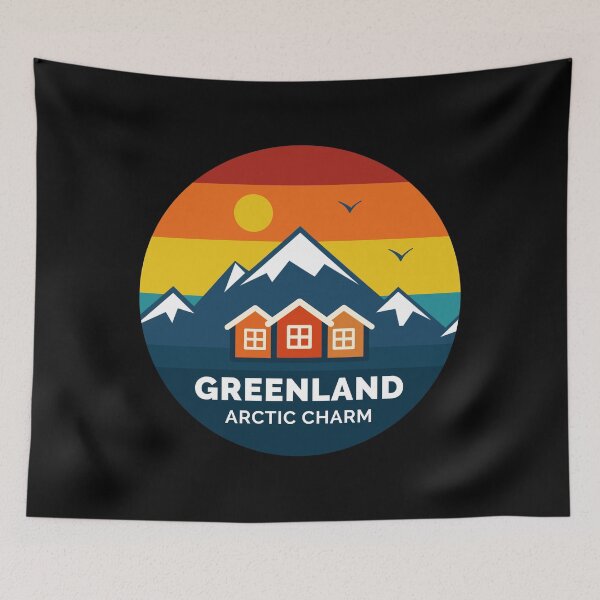 Item preview, Greenland Arctic Circle Retro Adventure designed and sold by Shape Snip Studio.
