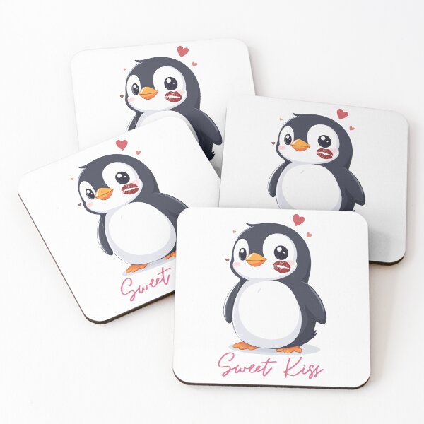 Item preview, Adorable Penguin with Lip Smudge – Cute Love Illustration designed and sold by MarWachaN.
