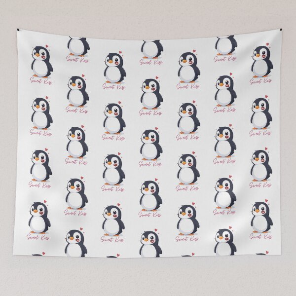 Item preview, Adorable Penguin with Lip Smudge – Cute Love Illustration designed and sold by MarWachaN.