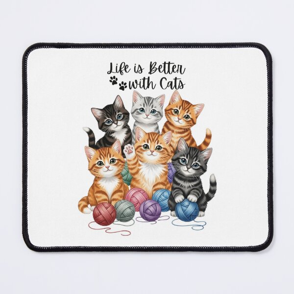 Item preview, Life Is Better With Cats Cute Kittens Group designed and sold by DigitalMomy.