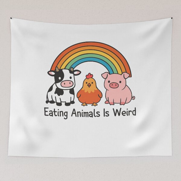 Item preview, Eating Animals Is Weird Vintage Rainbow Animal Lover designed and sold by gunaone-design.